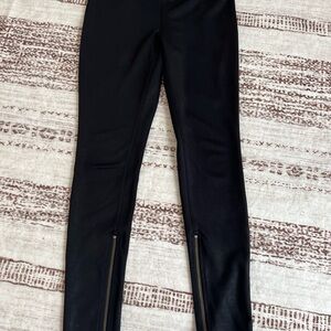 Free People Black Leggings with Zipper Detail
